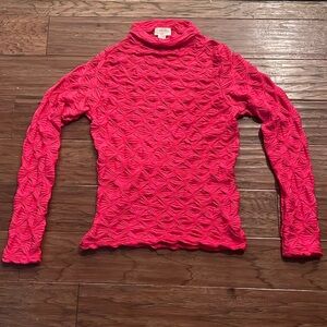 Anthropologie Maeve Long Sleeve Mock Textured Top Shirt Size L